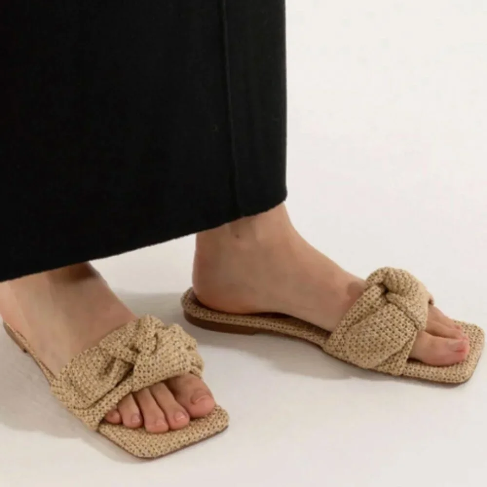 Dear Frances Knot‎ Slide Sandal Slides in Seagrass 42 11